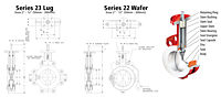 Bray Series 22/23 Butterfly Valves Drawing